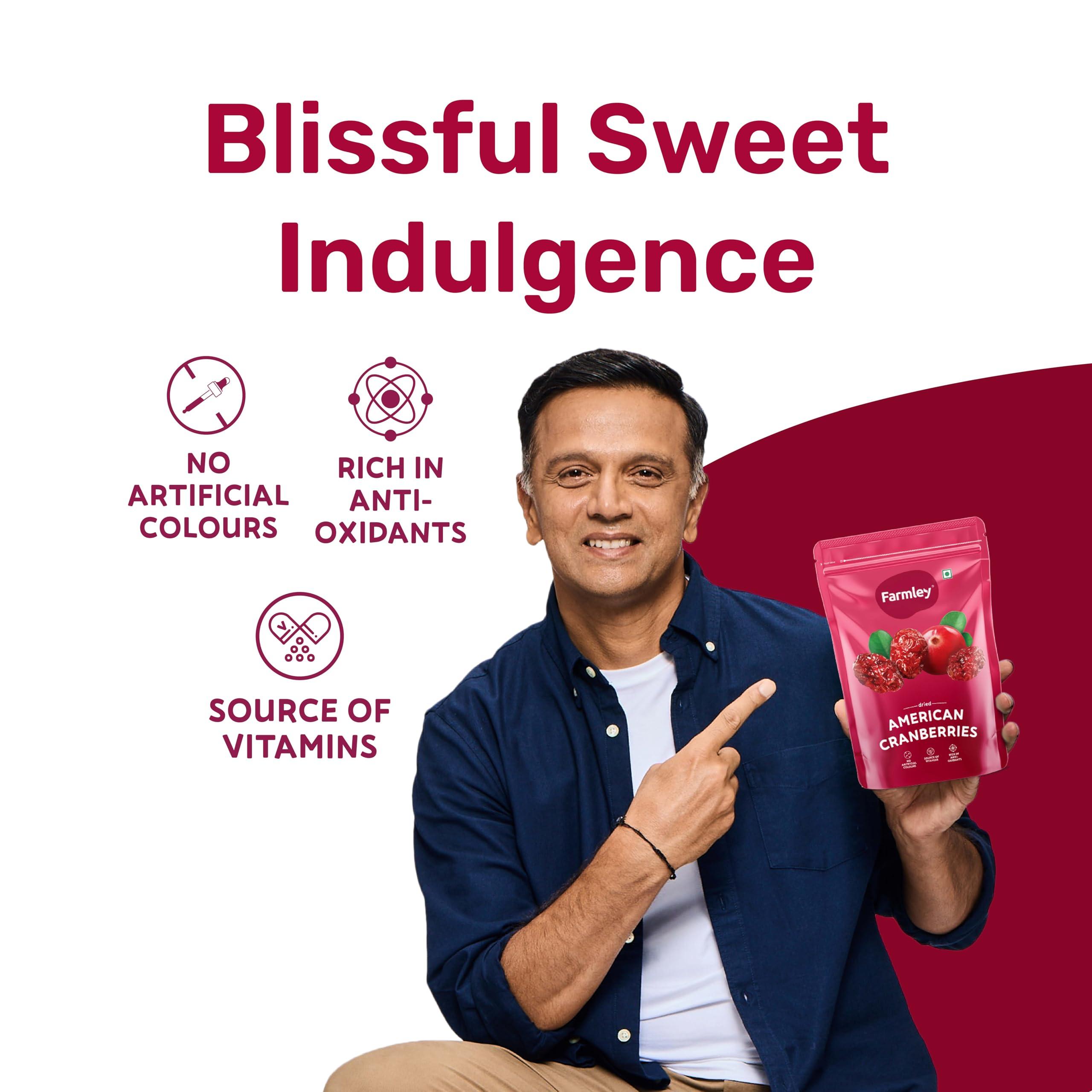 Farmley Farmley Canadian Dried Cranberry I 200 gram I Dry Fruit, Berries, High Nutrient and Antioxidant No Added Preservatives (Pack Of 2, Pouch)