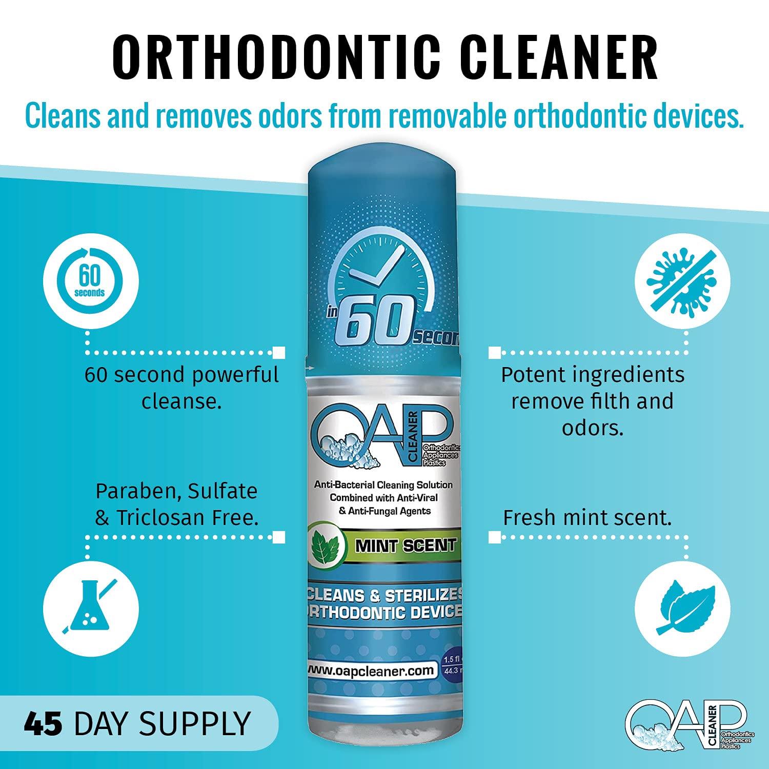 OAP OAP Cleaner - Cleans and Sterilizes Removeable Dental and Ortho Appliances - Foam
