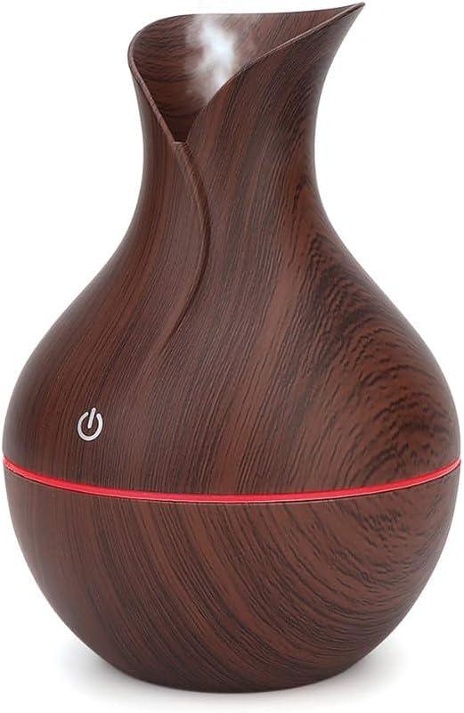 BLISSCLOUD BLISSCLOUD Pot Shape Wood Humidifier, Aroma Air Humidifier with Advanced Ultrasonic Technology | Dual Spray Modes | Stress Relief, Relaxation & Sleep Support | 6 Color Changing Lights