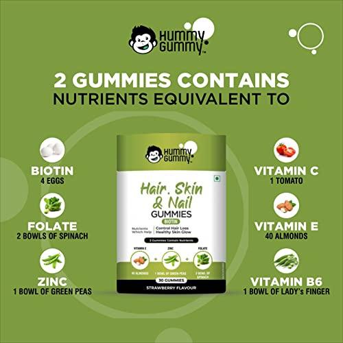 HUMMY GUMMY HUMMY GUMMY Combo of Sharp Eye Gummies & Hair, Nail & Skin Gummies (Pack Of 2, 60 Gummies) / Protects Against Dry Eyes, Digital Strain/for Hair Growth, Bright Skin & Strong Nails Notice