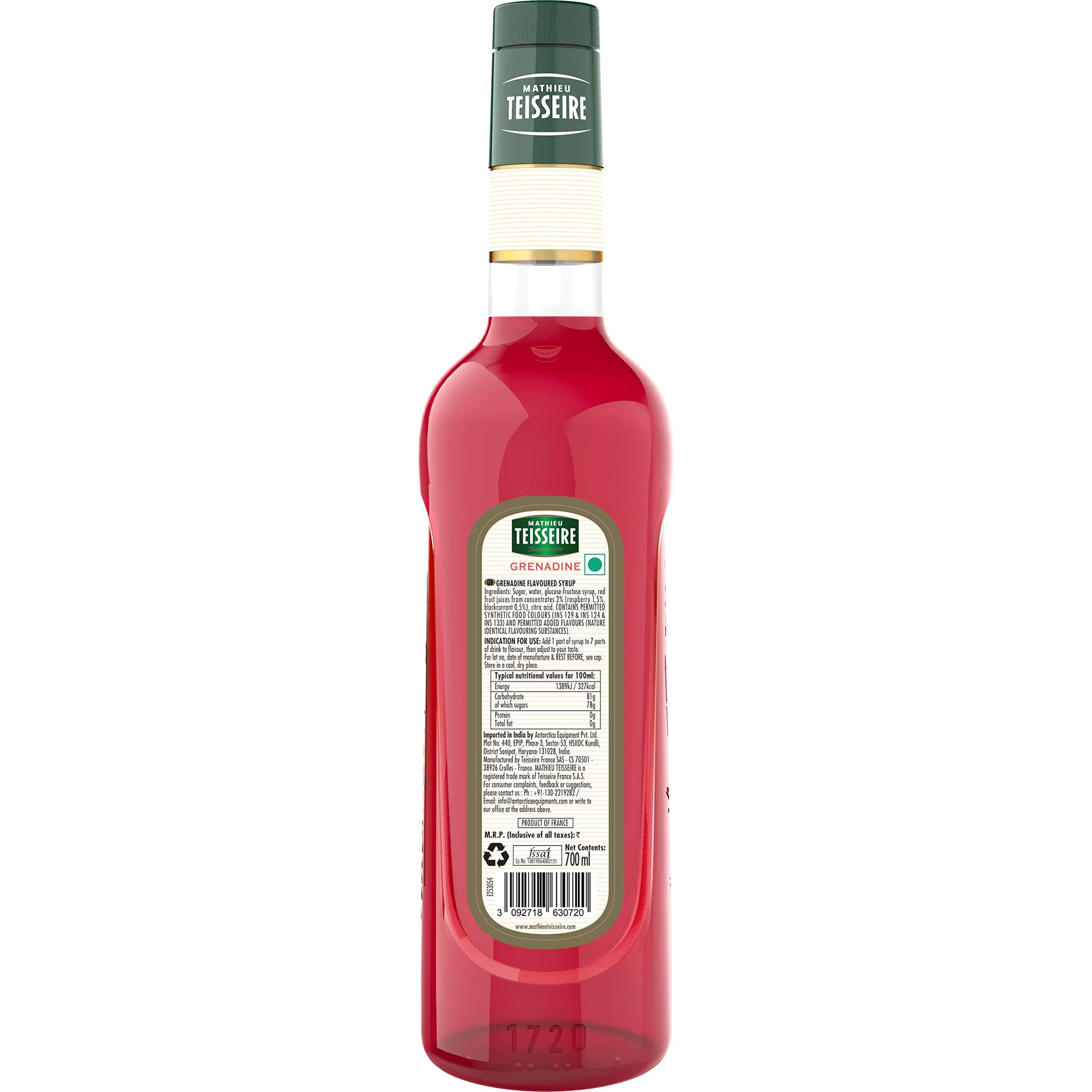 Mathieu Teisseire Mathieu Teisseire Grenadine Syrup, 23.67 fl oz 700 ml