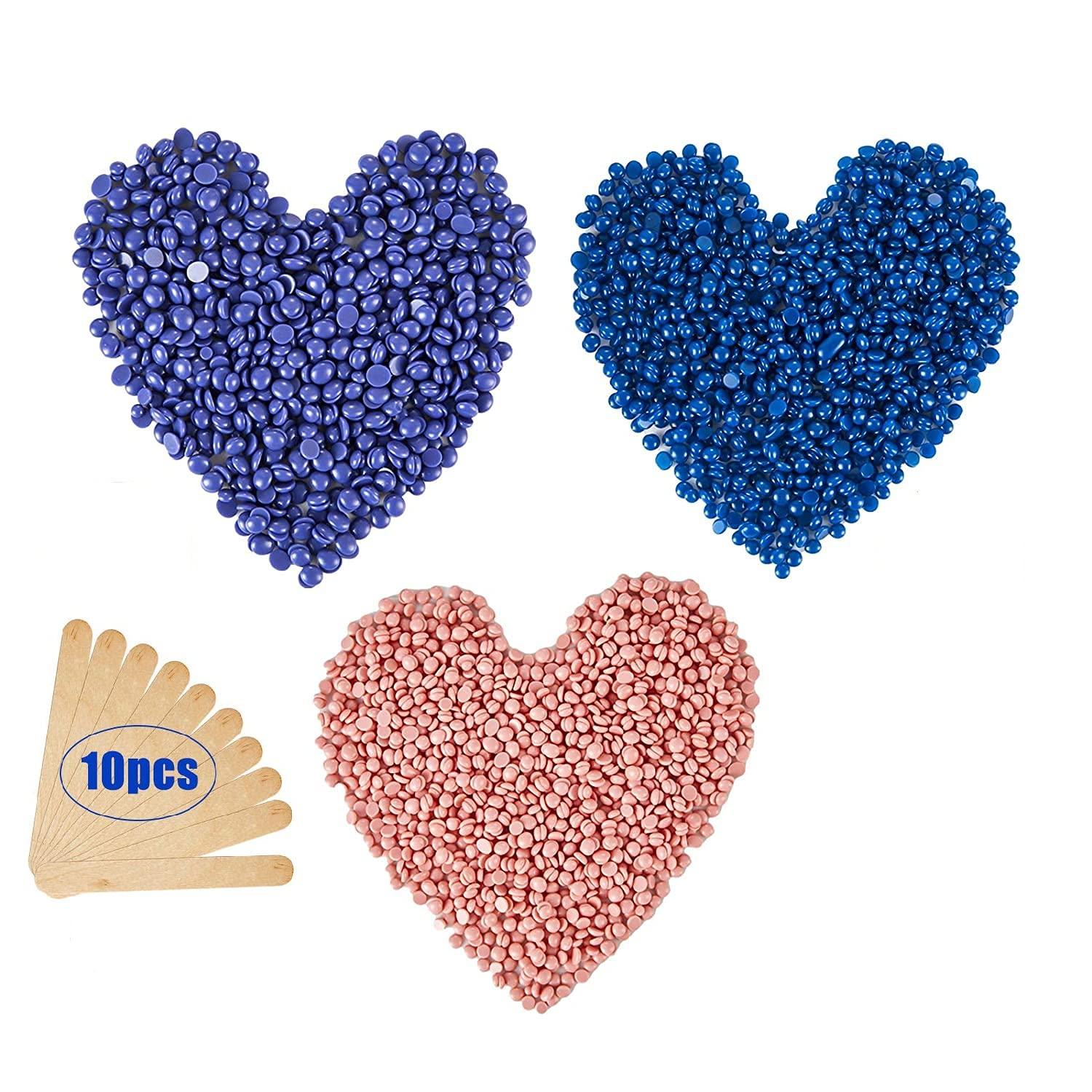 Yorten Yorten Wax Beans for Painless Hair Removal Wax For Men And Women Brazilian Waxing for Face Eyebrow Back Chest Bikini Areas, Upper Lips Legs 10pcs Wax Spatulas (Beans100g pac)(4)