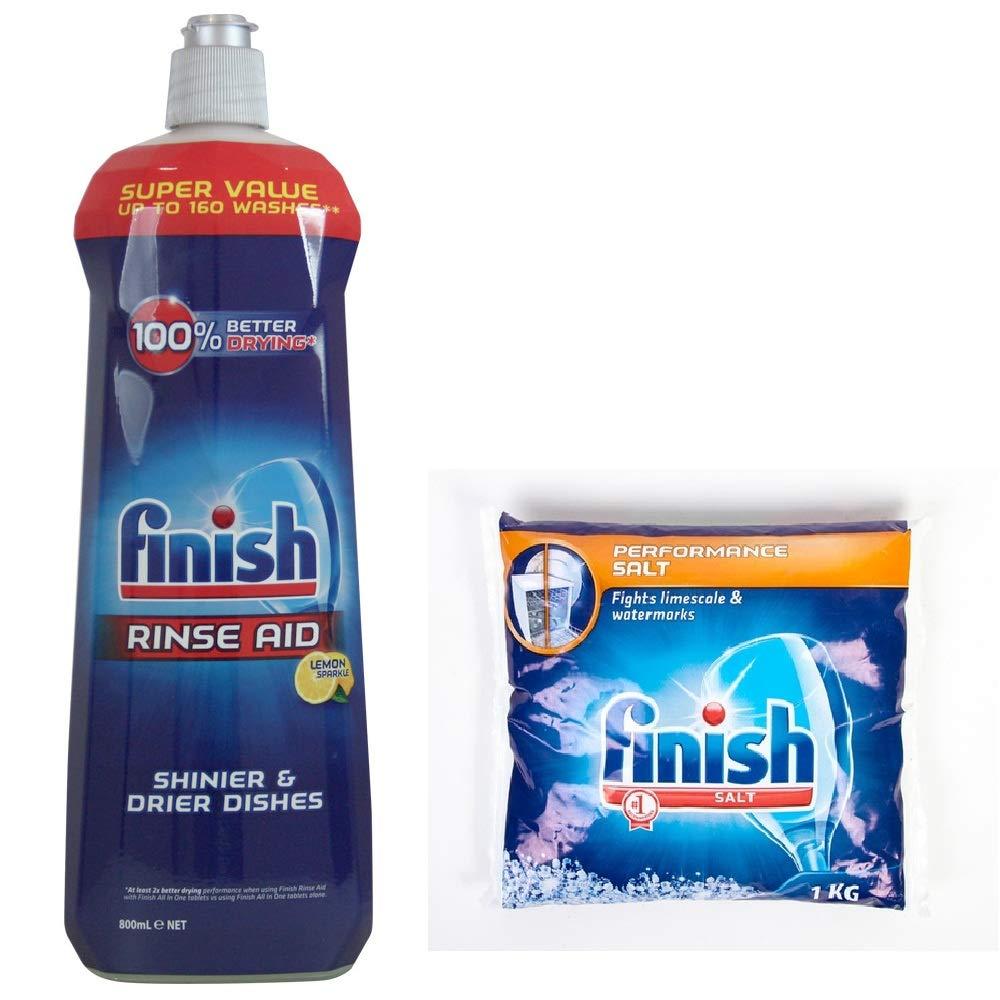 Finish Finish Dishwasher Salt 1kg And Rinse aid Lemon 800ml Combo