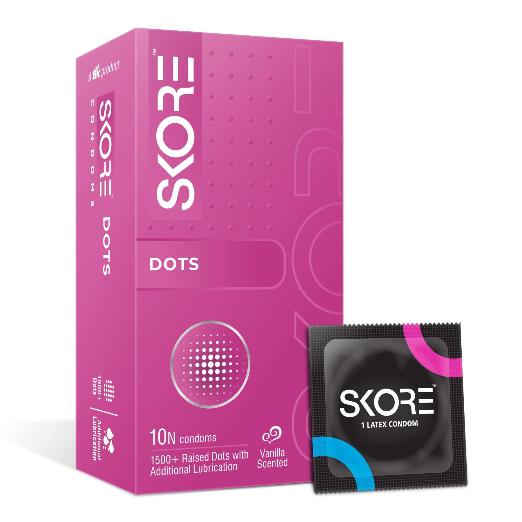 Skore Skore Condoms - 10 Count (Pack Of 3, Dots)