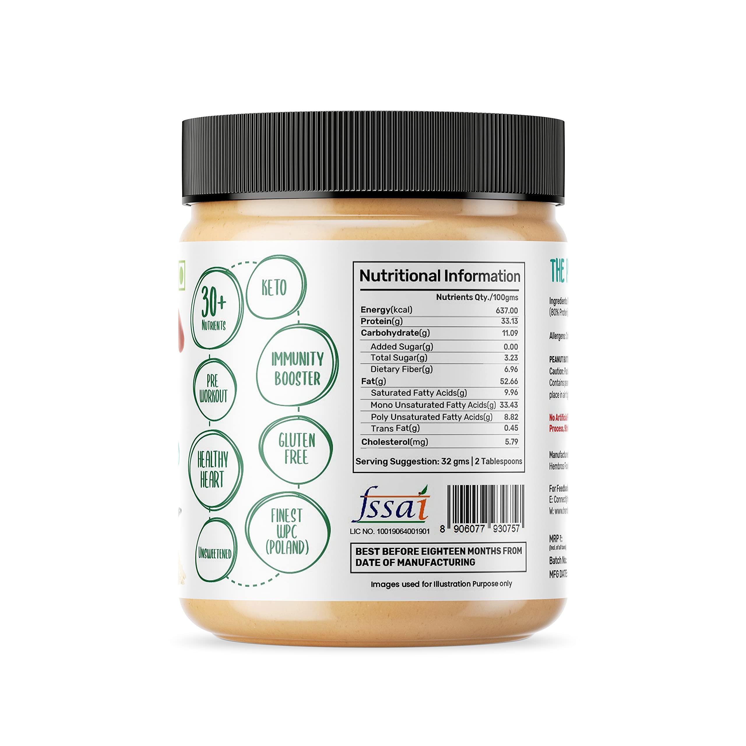 Zucchero Zucchero Whey Protein Peanut Butter, Crunchy, 200 grams - High Performance Spread | 34 grams Protein