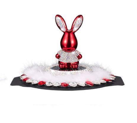 Cloyster Cloyster RabbitBear New diamond-encrusted rabbit car aromatherapy interior ornaments ornaments balm light aroma car aromatherapy solid (RED - CHARM)