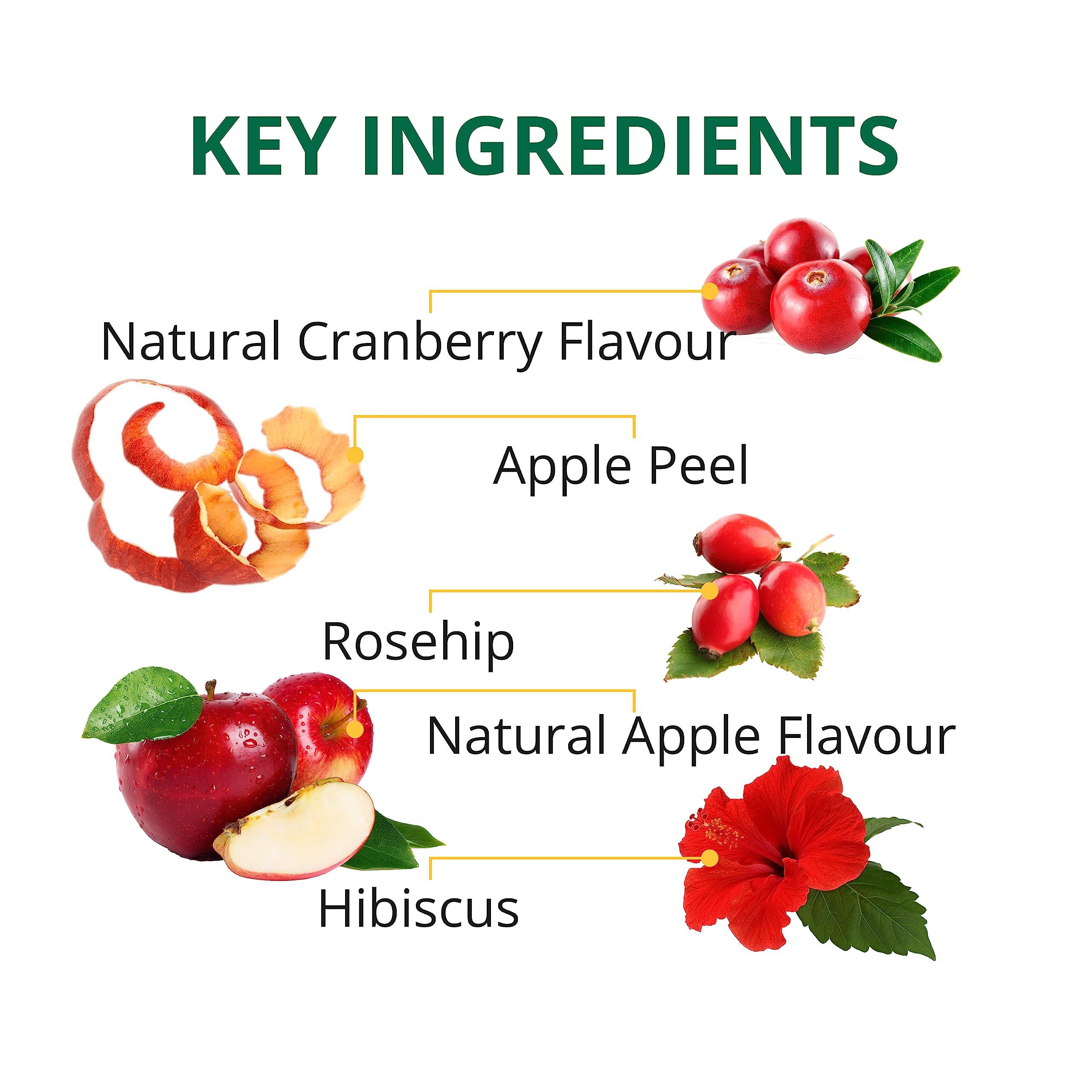 TE-A-ME TE-A-ME Cranberry Apple Fruit Tea Bags|A Fruity Symphony Of Apple, Rosehip With Added Flavours|100% Caffeine Free|50 Cranberry Apple Tea Bags (2 Boxes X 25 Tea Bags = 50 Tea Bags) - Hibiscus