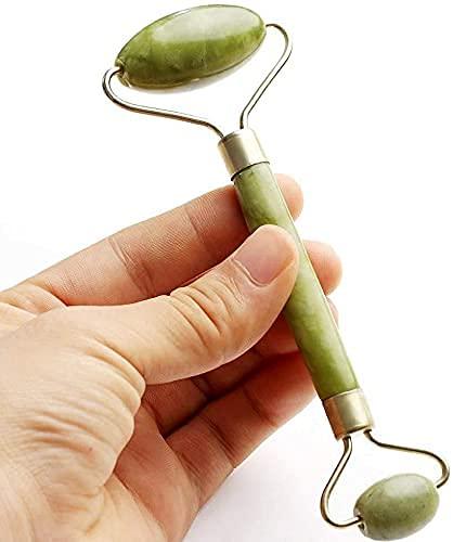 Generic Live4better Marble Jade roller Face Massager Double Rollers Antiaging Face Eye Neck Foot Massage Tool Stimulating Blood Flow (Green)
