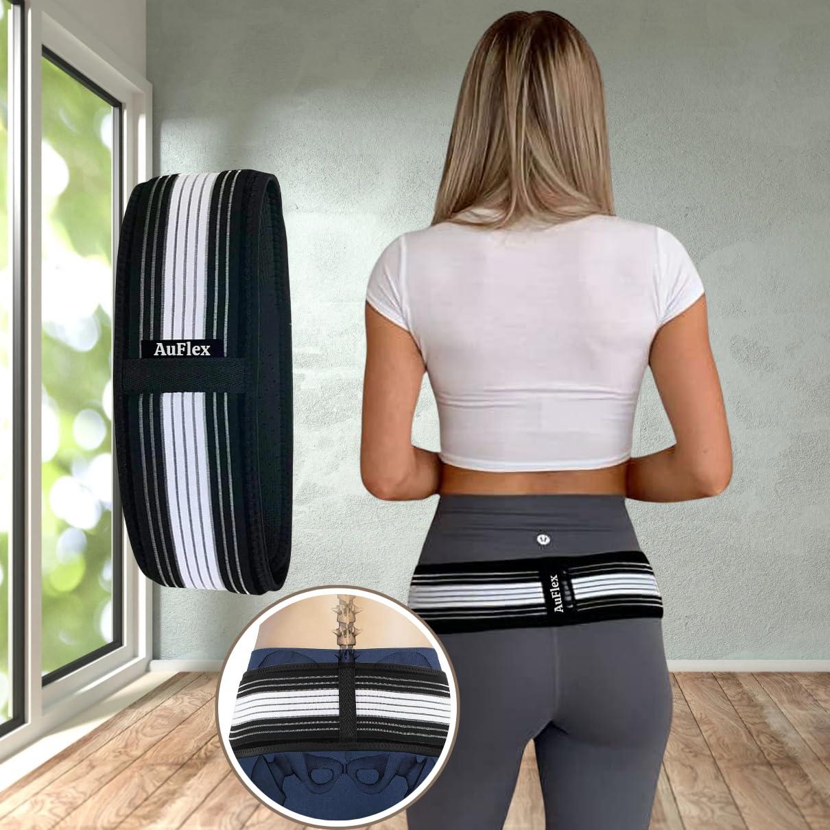 AuFlex AuFlex Sacroiliac SI Joint Hip Belt - Pain Relief for Sciatica and Pelvis - Lumbar and Hip Support Brace for Men and Women (Hip Size 30-44 inches)
