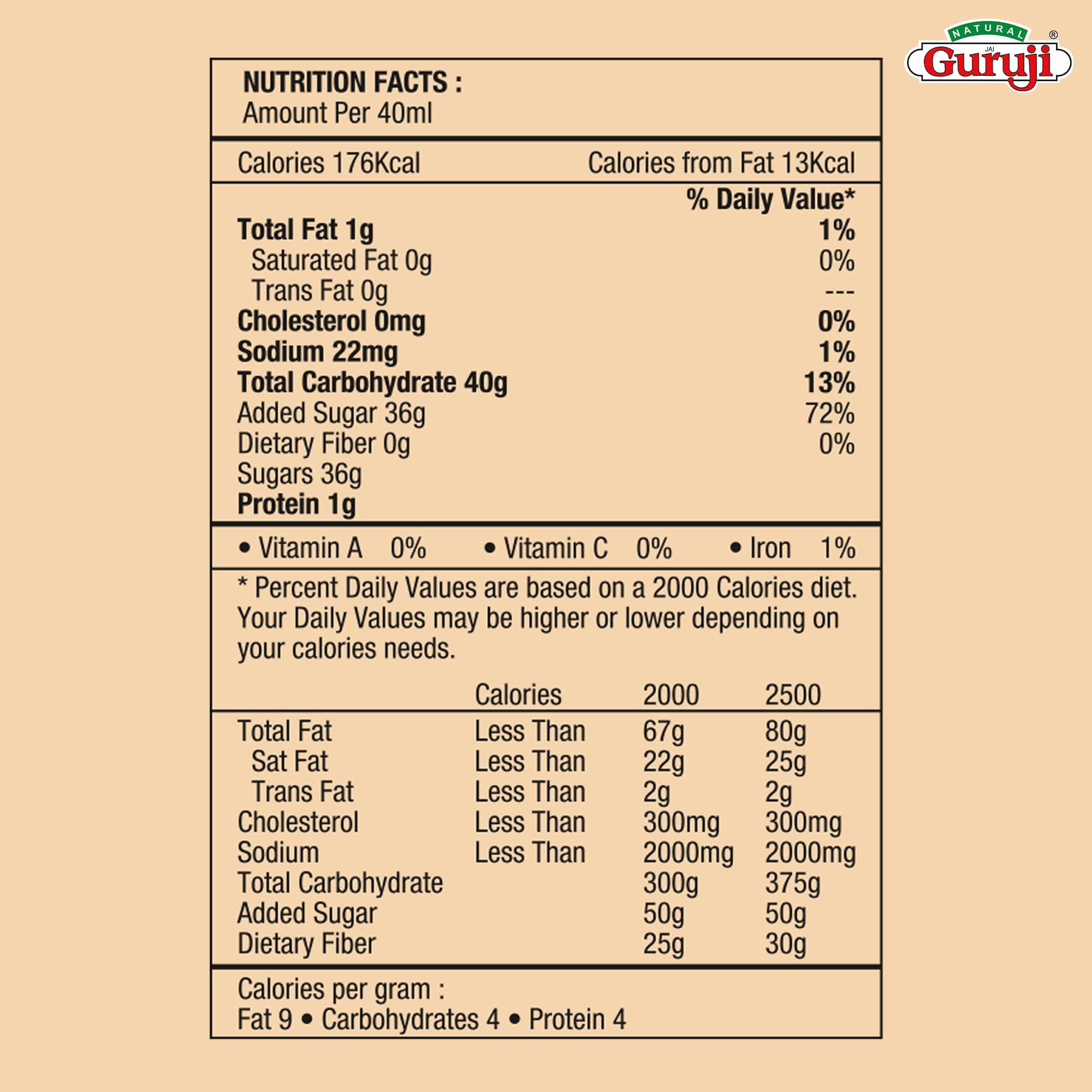 Jai Guruji Jai Guruji Butterscotch Dry Fruit Syrup Sharbat, Instant Refreshing Drink For Summer (Mix with milk Only)  750ml