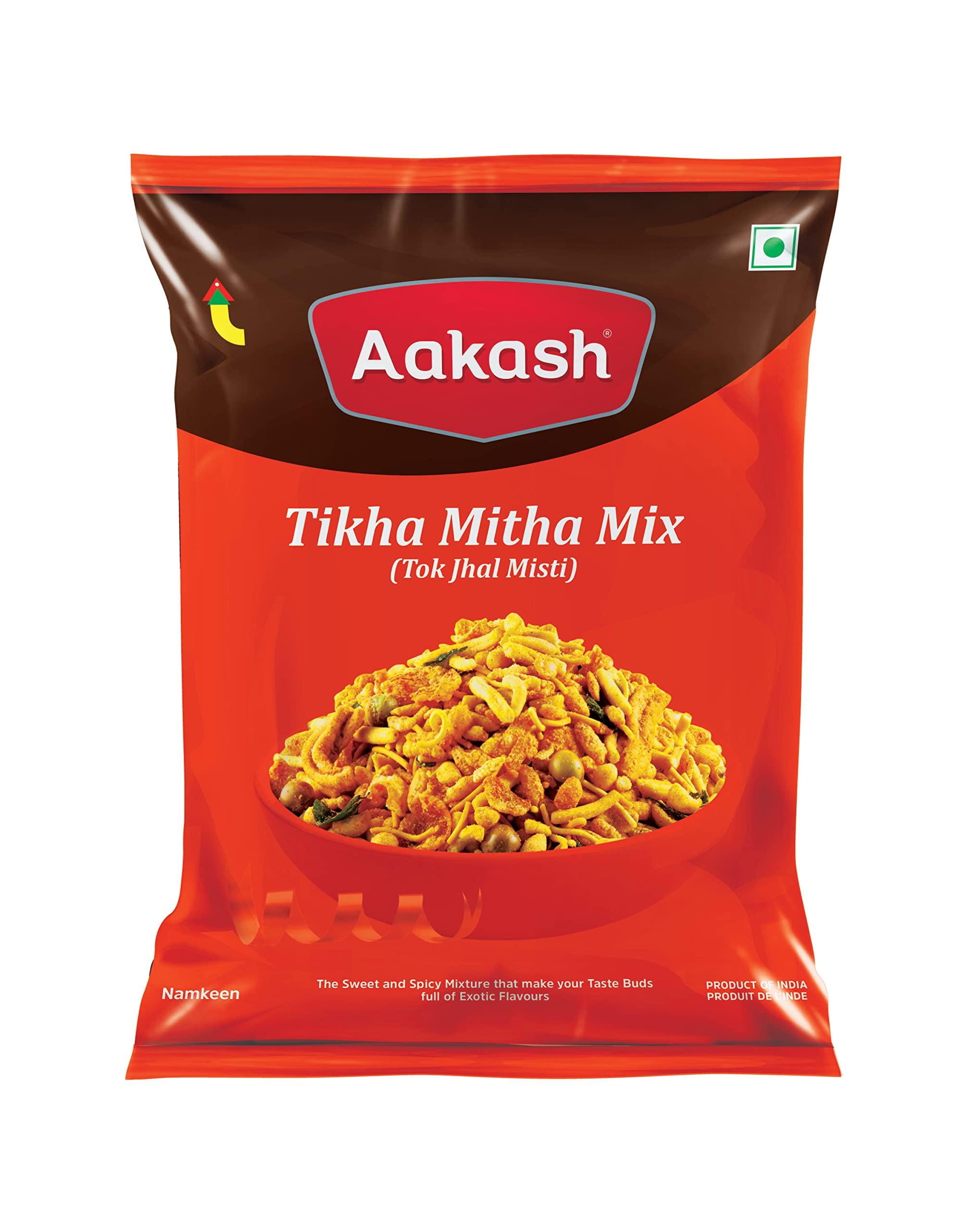 Aakash Namkeen Aakash Namkeen Tikha Mitha Mixture | The sweet and Spicy Mixture | Exotic Flavors | Healthy Indian Snacks | 600 Gm | (Pack of 3), 200 Gm Each.