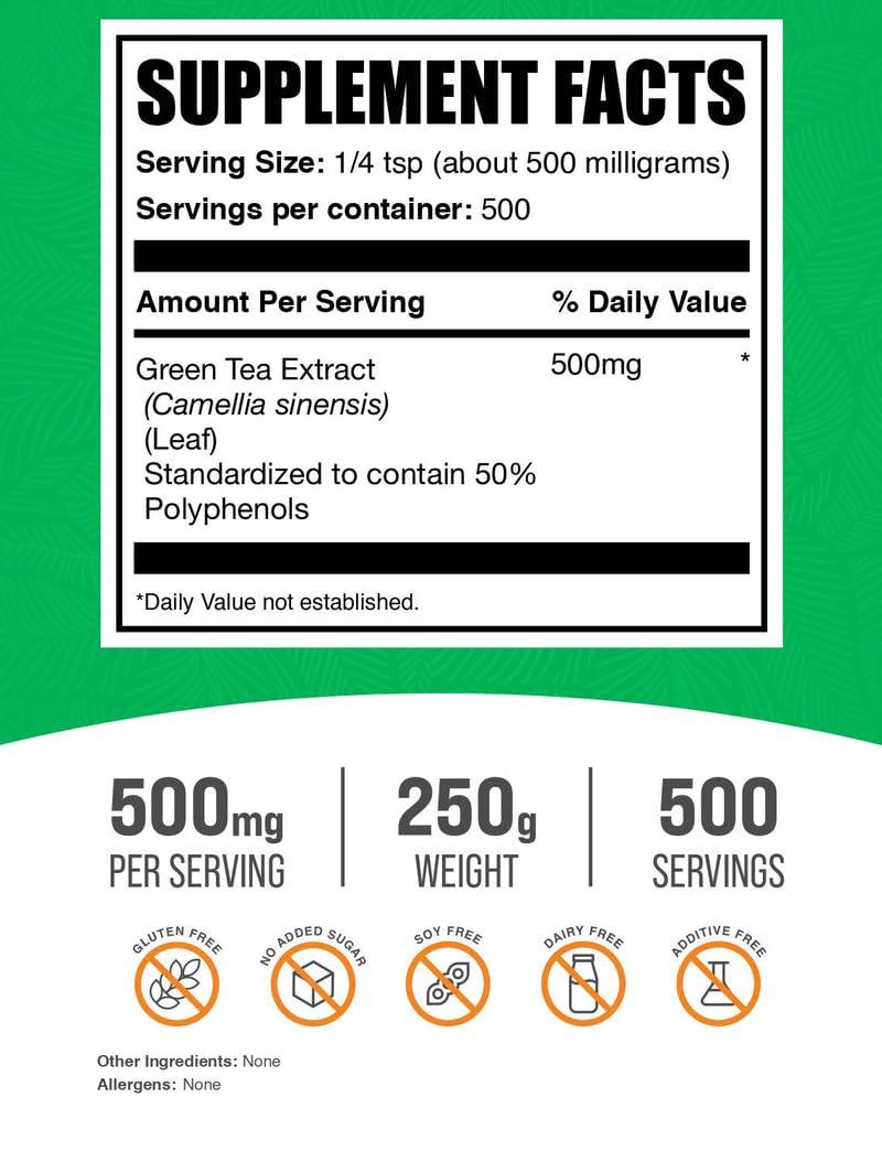 BulkSupplements BulkSupplements Pure Green Tea 50% Polyphenols Powder (100 grams)