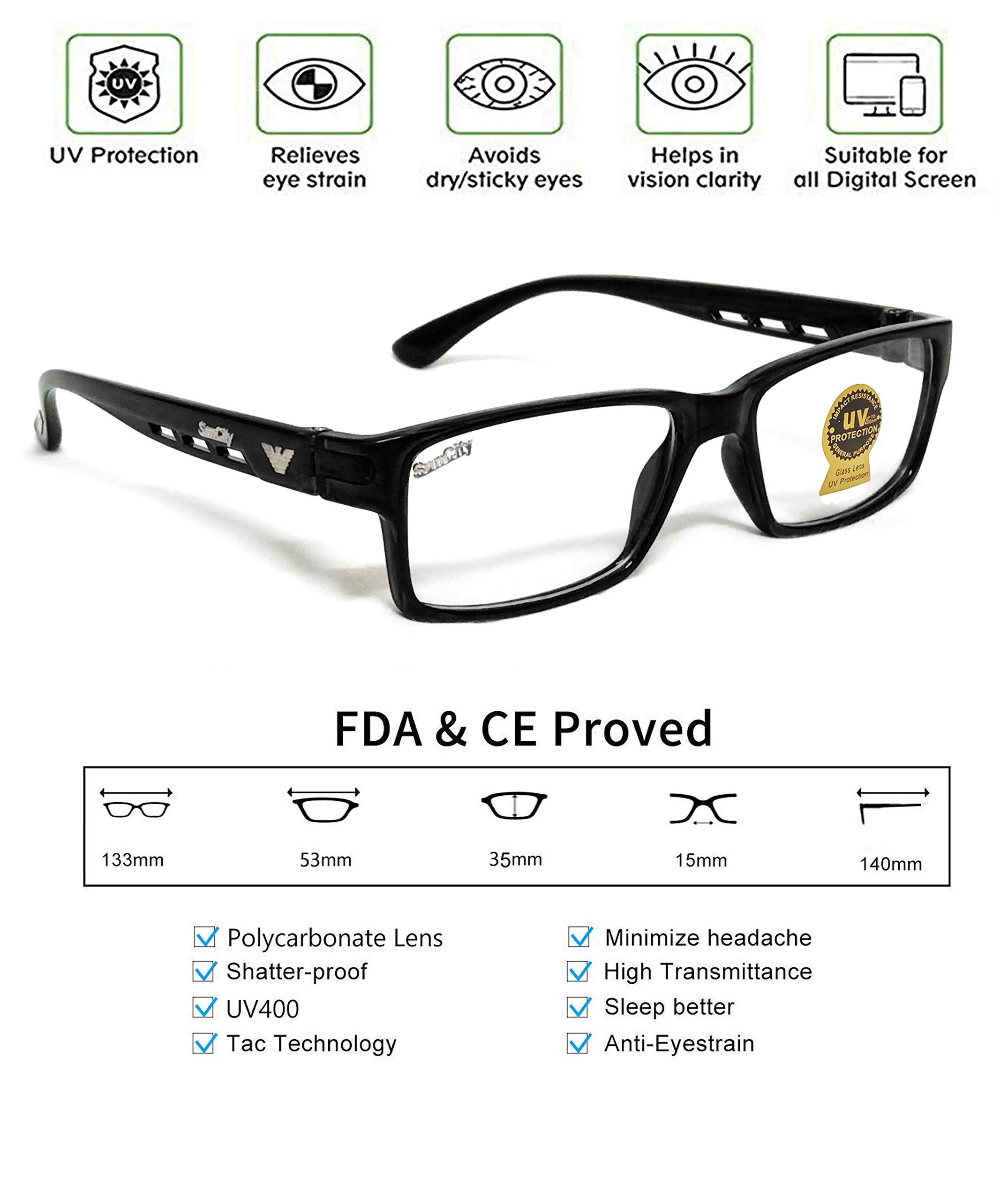 Sun City Sun City +1.00 to +3.50 Reading Glasses for Men and Women (+1.00 +1.25 +1.50 +1.75 +2.00 +2.25 +2.50 +2.75 +3.00 +3.50) (BLACK, 3.00)