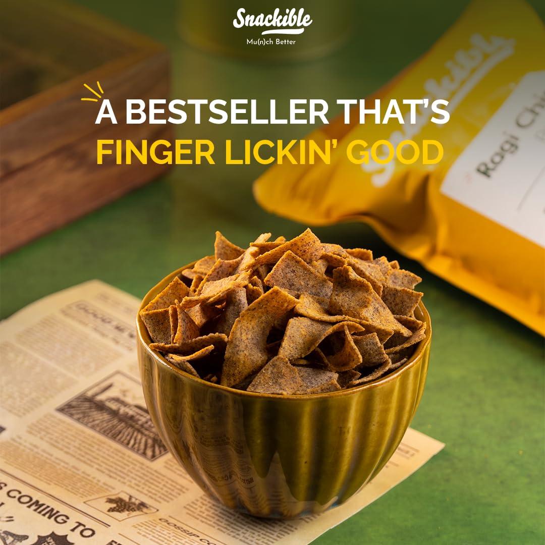 Snackible MU(N)CH BETTER Snackible MU(N) CH BETTER Peri Peri Ragi Chips-55Gm (Pack Of 3)
