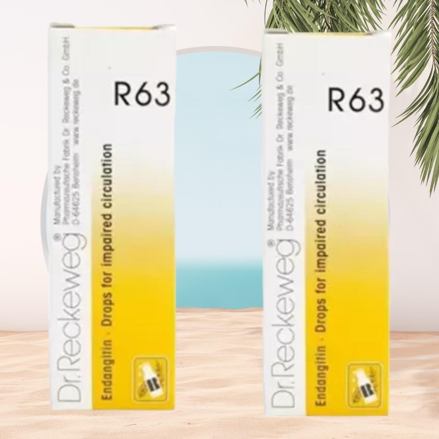 HOMOCOS Dr Reckeweg R63 Homeopathic Medicine Endangitin - Homeopathic Medicine 22ml, Pack of 2