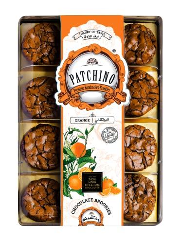 PATCHINO ; Premium Handcrafted Brookies PATCHINO ; Premium Handcrafted Brookies Exotic Chocolate Brookie | with Orange Flavor | Chocolate Brownie & Cookies Blend Delicious, Healthy Snack (16 Pieces Gift Pack)