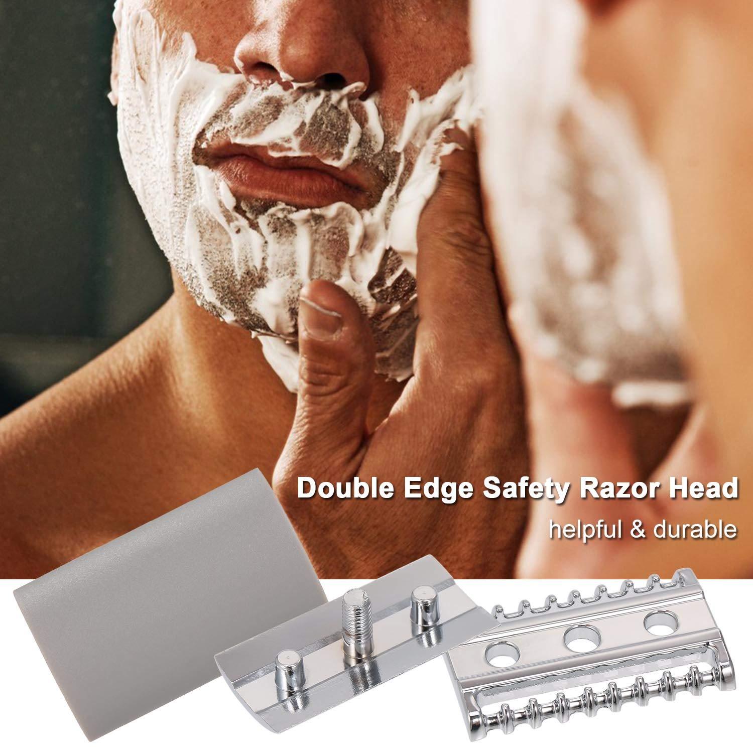 Honeytecs Honeytecs Double Edge Safety Razor Stainless Steel Open Comb Head Men Safety Razor Head Beard Shaving Tool for Barber Male Home Use