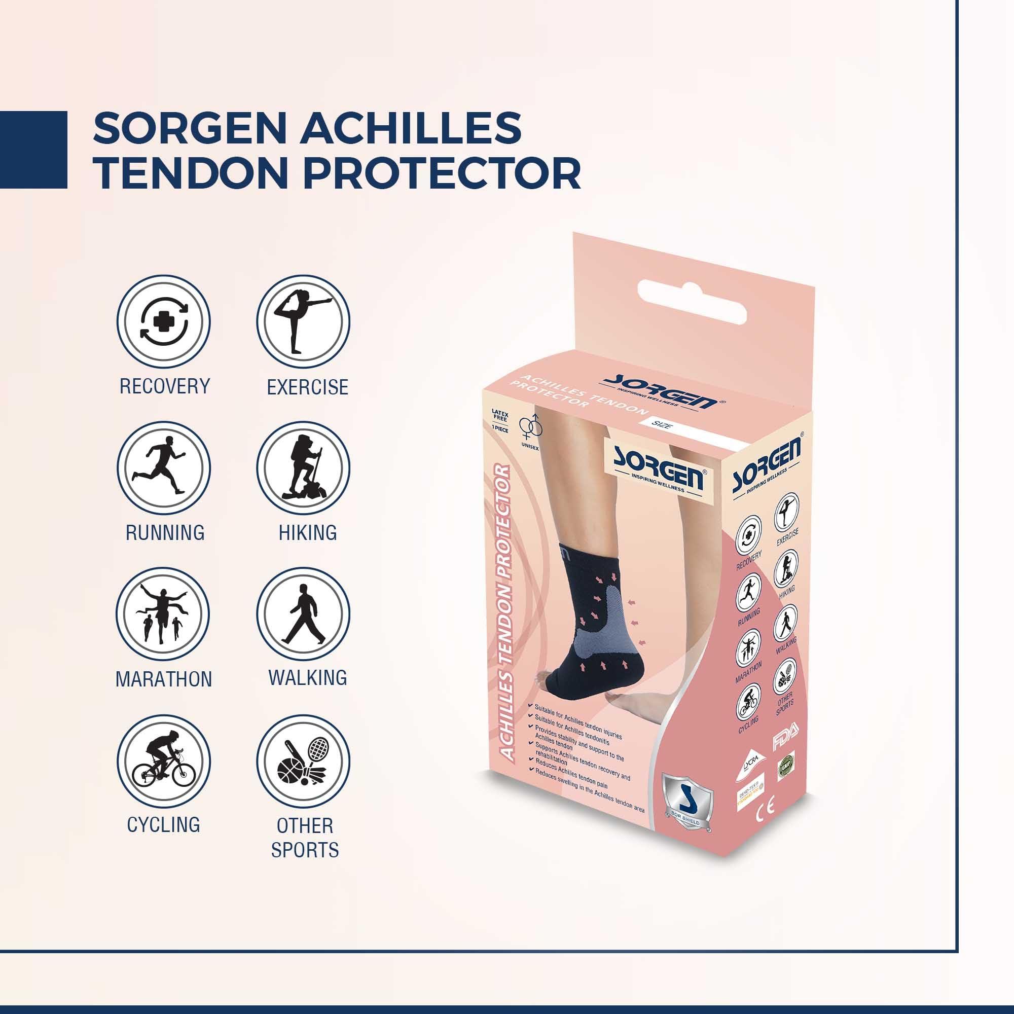 Sorgen Sorgen Plastic Ankle Support For Pain Relief|Ankle Brace For Achilles Tendonitis Support|It\'s A Pain Terminator Socks For Stability, & Recovery|Ankle Protection Sleeve For Women & Men (Medium)