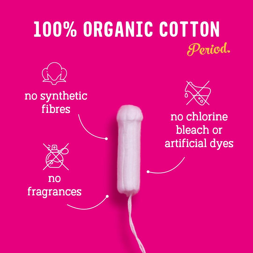 FLO FLO - Organic Applicator Tampons with Width-Wise Expansion, Natural Comfort Cotton, Plant-Based, Biodegradable & Plastic Free, Superior Leak-Busting Protection, Regular & Super Combo Pack, 14 Count