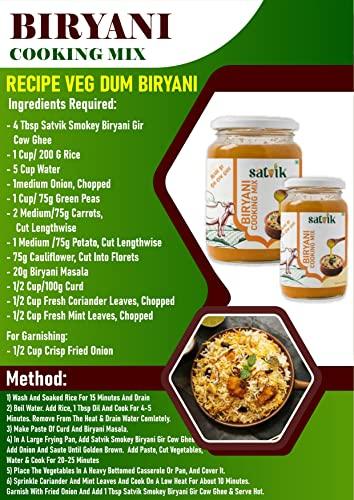 SATVIK PURE GHEE Satvik Biryani Cooking Mix Ghee| Made by Gir Cow Ghee with 100% Natural Ingredients (200ml) | Innovated For The First Time In The World