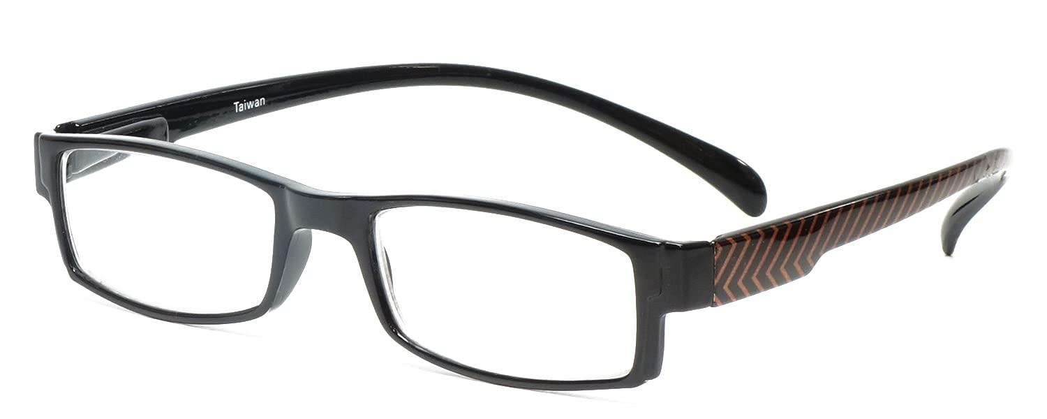 Calabria Calabria 762 Neck Hanging Reading Glasses, Black With Orange Stripes, Medium