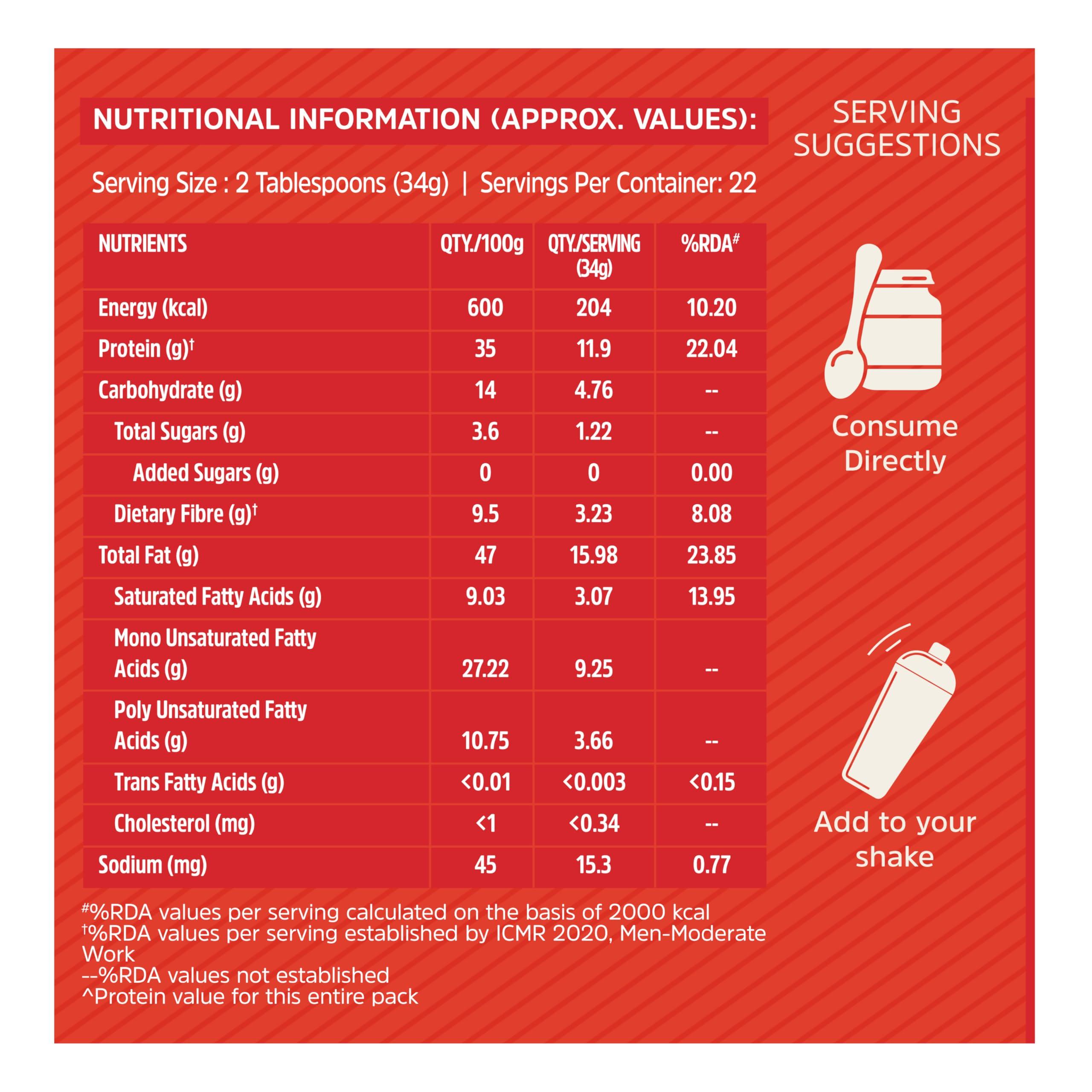 MuscleBlaze MuscleBlaze Fit High Protein Natural Peanut Butter, Crunchy (Unsweetened, 750g) | 35g Protein | With Whey Protein Concentrate