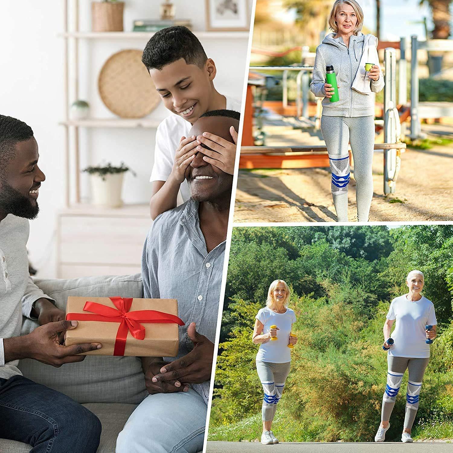 Enyee ENYEE Knee Brace,Knee Compression Sleeve Support with Patella Gel Pad & Side Spring Stabilizers,Medical Grade Knee Protector for Running,Meniscus Tear,Arthritis,Joint Pain Relief,ACL