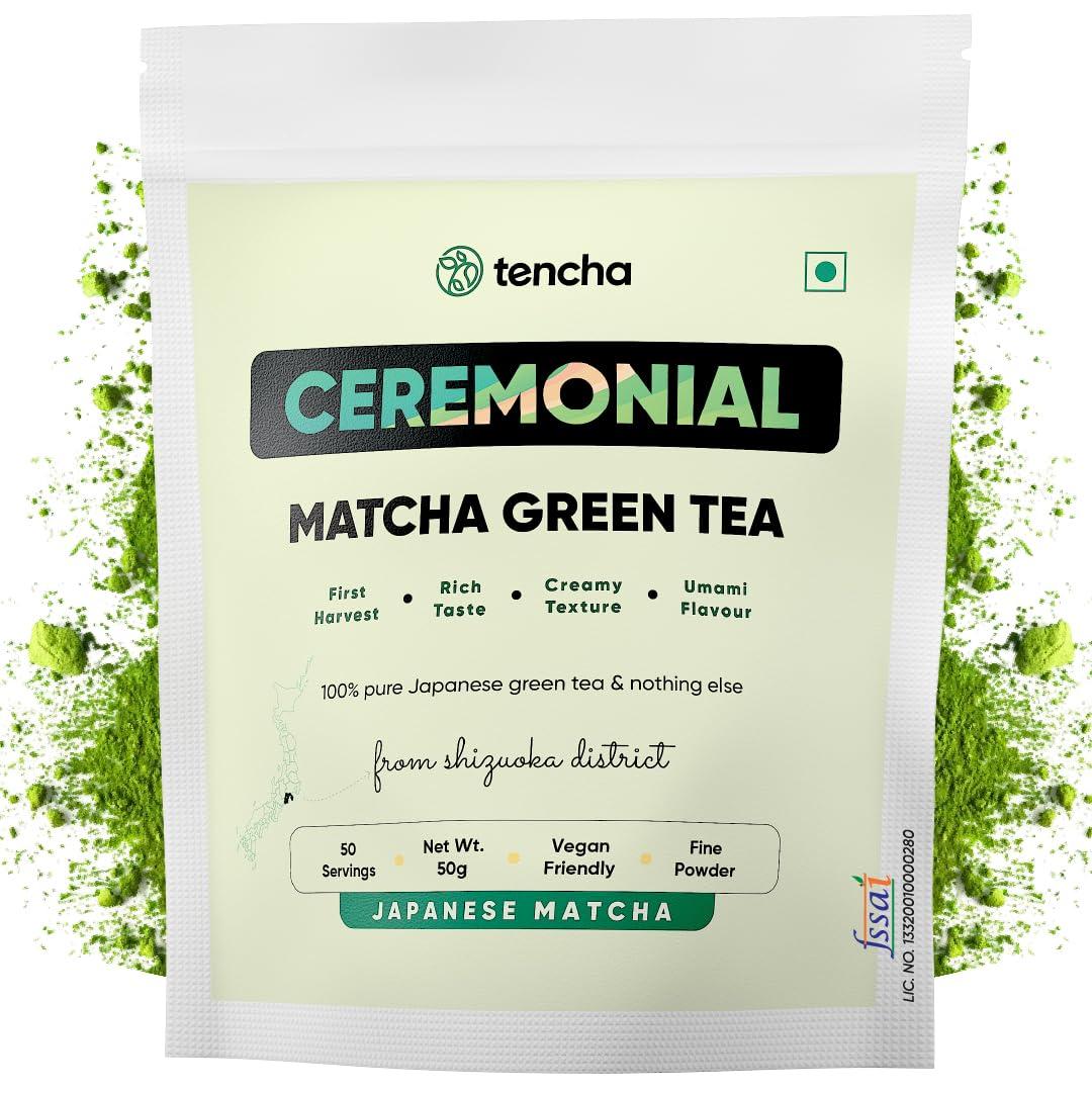 Tencha Tencha Ceremonial Matcha | Japanese Matcha Green Tea Powder | Sourced from Shizouka, Japan | Vegan | No Artificial Sweeteners | 50 GM, Pack of 1