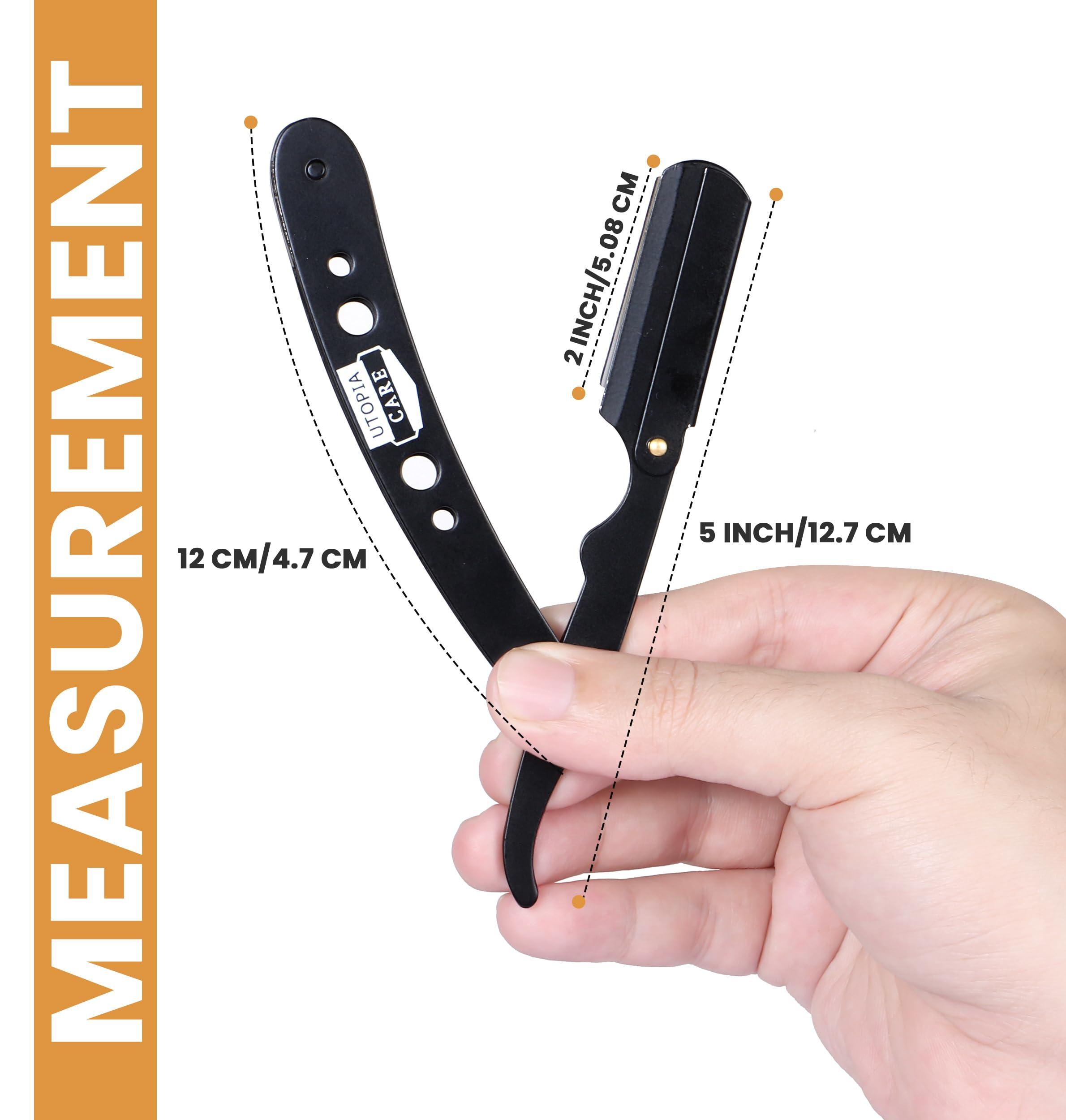 Utopia Care Utopia Care Professional Barber Straight Edge Razor Safety with 100-Pack Lord Blades - 100 Percent Stainless Steel