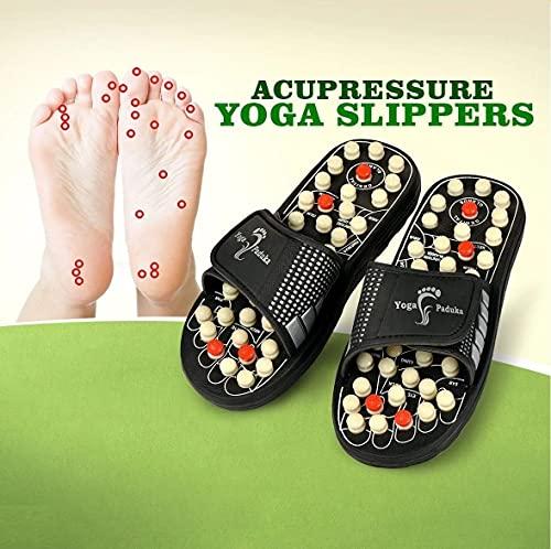 Tazomi Tazomi Spring Acupressure & Magnetic Therapy Accu Paduka Slippers for Full Body Blood Circulation Natural Leg Foot Massager Slippers For Men and Women (Unisex) (Size 6, 7, 8, 9) (9)