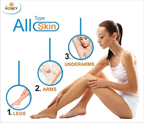 DR HONEY DR HONEY hot wax 600 gram milky and soft wax Hair Removal Wax For Arms, Legs, Chest, Back, and Full Body | Men & Women | Tan Removal | Oily to Normal Skin (600 gram) (Pearl)