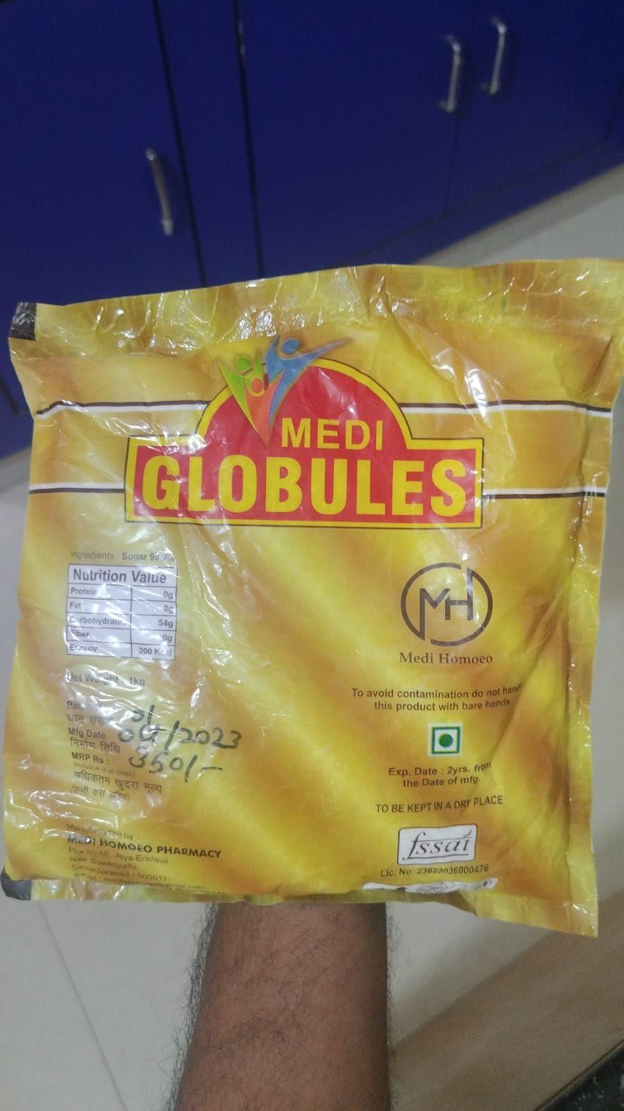 Medi Homoeo Medi Homoeo Sugar Globules Blank Pellets Plain Pills Sugar Globules Sulphur Less No For Homeopathic Medicine (1kg - 60 Size)