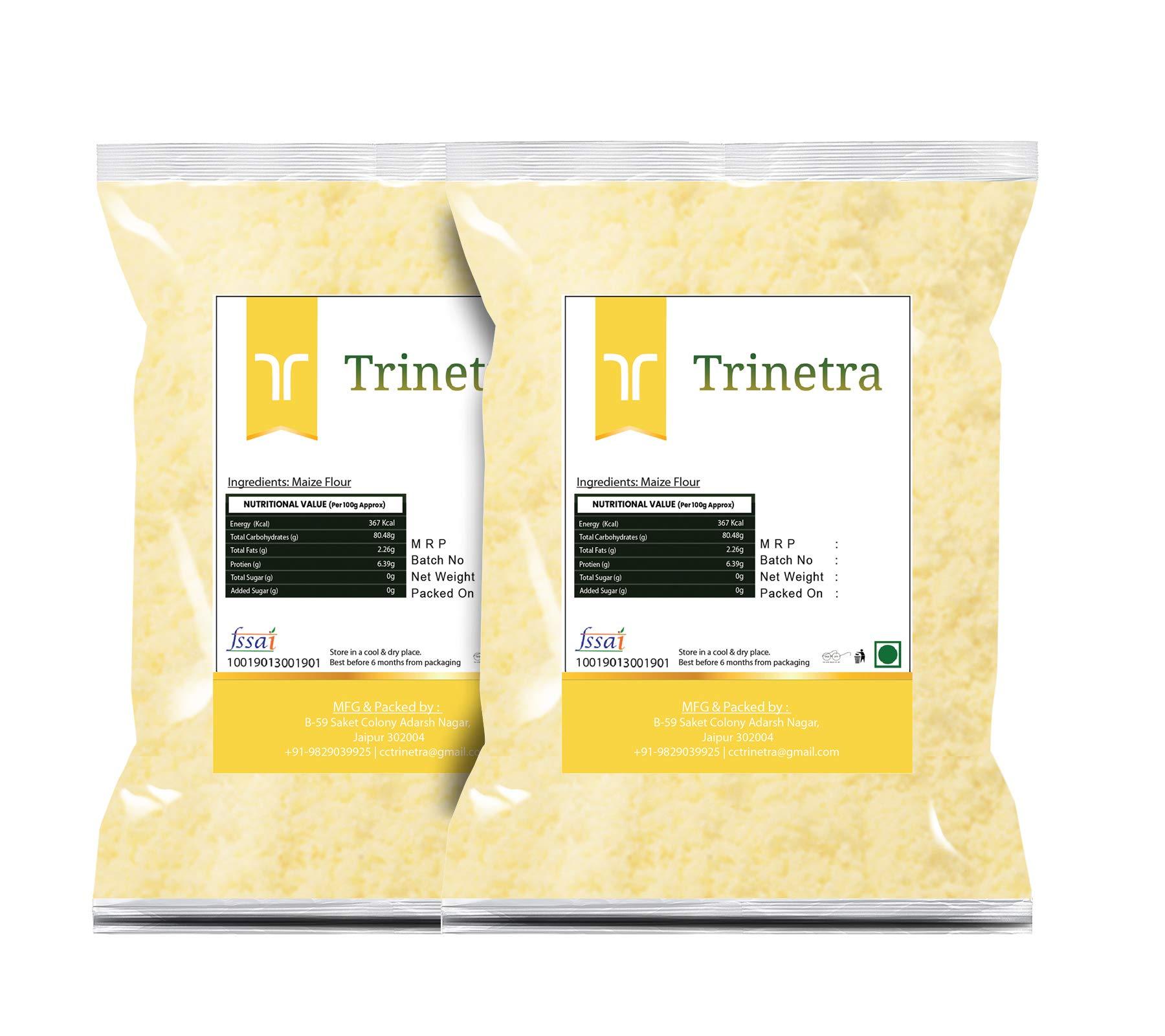 Trinetra Trinetra Makka Atta ( Maize/ Corn Flour)| 500 GM Each (Pack of 2)| Kitchen Essentials| Cereal Grain Flour| With High Fibre Content| boosts immunity, skin & hair health
