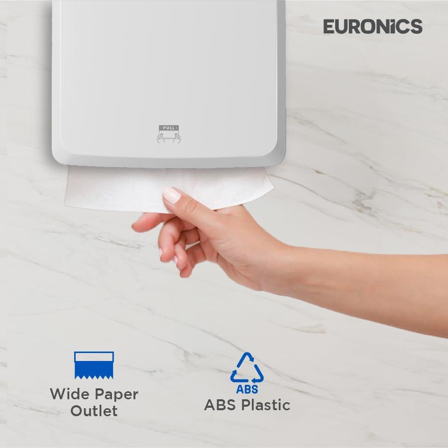 EURONICS Euronics Multi Fold Hand Towel Paper Dispenser for Bathroom | Wall Mounted | Commercial Use | EP23N
