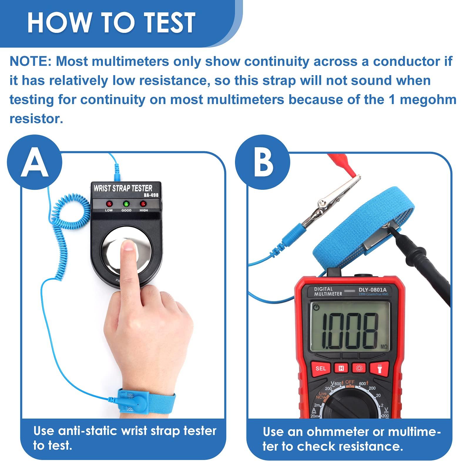STREBITO STREBITO Anti Static Wrist Strap, 11\" Antistatic Wrist Band Grounding Bracelet ESD Wrist Strap Adjustable wristband