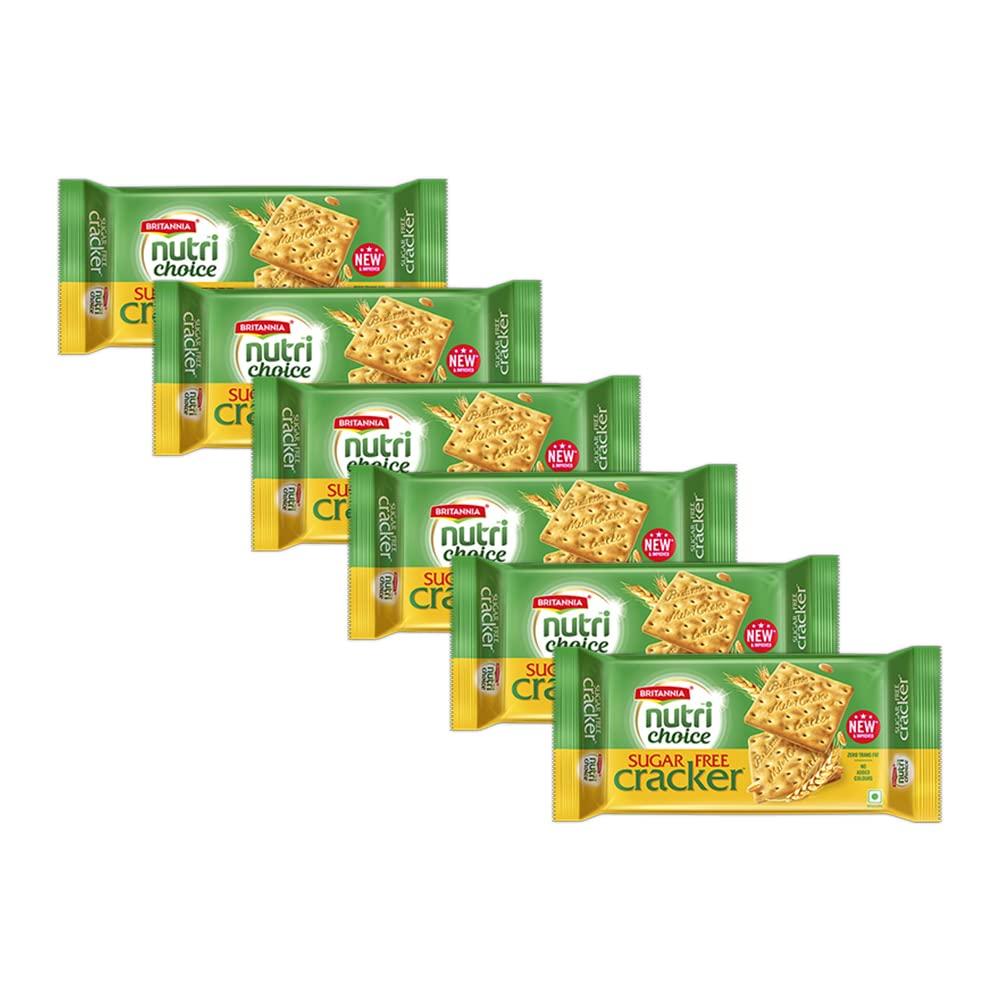 Britannia Britannia Nutri Choice Sugar Free Cream Crackers Simply Lite, 300 g Pack Of 6