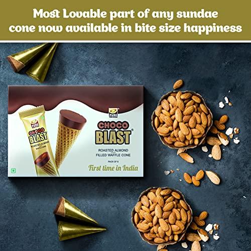 Pure Temptation Pure Temptation ChocoBlast Premium Delicious Chocolate Flavoured Choco Fills Waffle Cones - Chocolate Gift Box - Pack of 10 (Chocolate Pack of 5 + Almond Pack of 5) (Each Box Contains 6 Pcs)