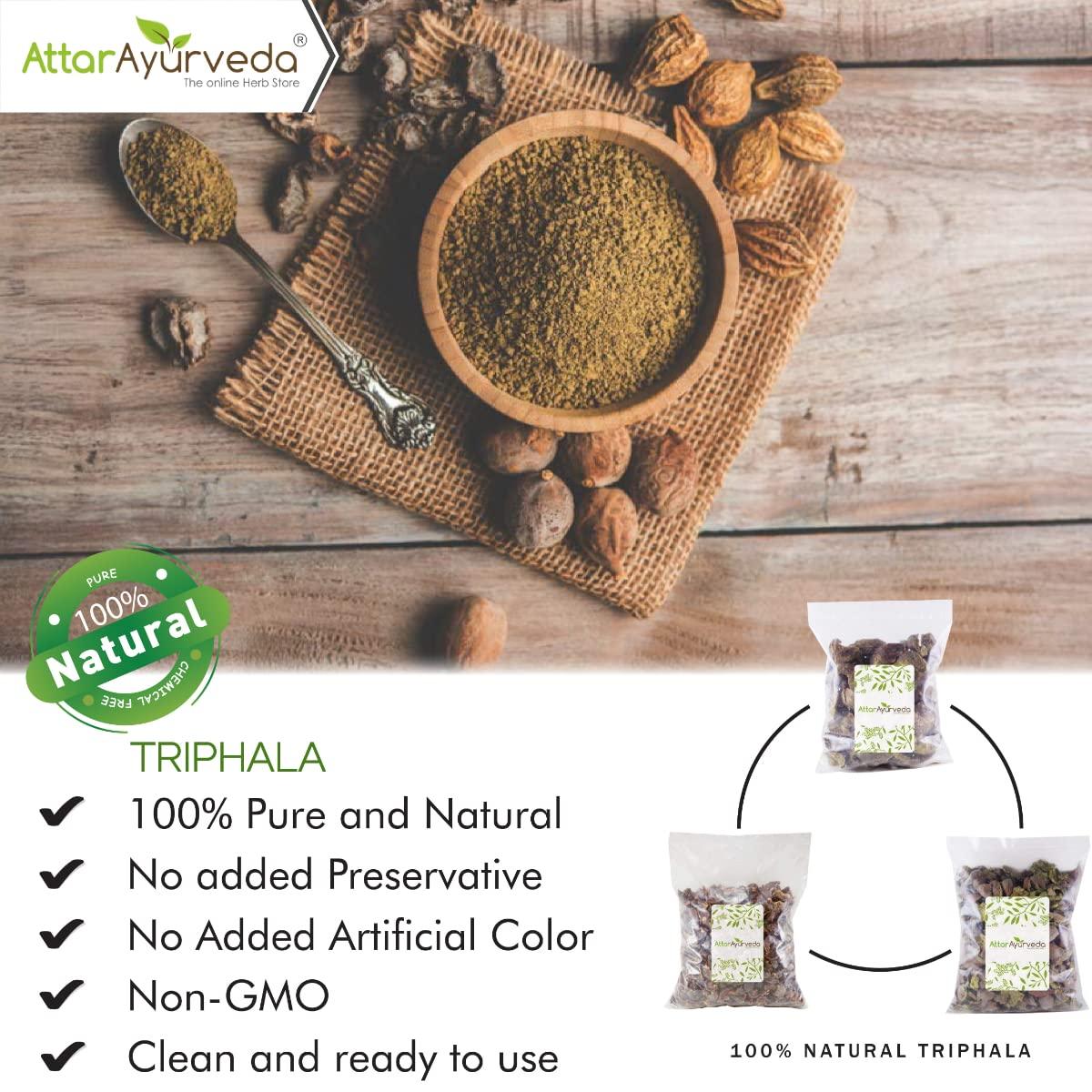 ATTAR AYURVEDA Attar Ayurveda Triphala Raw (1:1:1) - 750 grams, Raw, Whole - Harad, Baheda, Amla