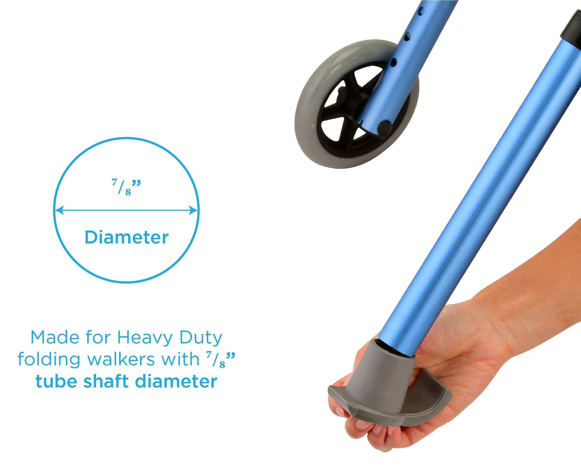 Nova NOVA Medical Products Walker Glide Skis for Heavy Duty Walker, One Pair, Gray