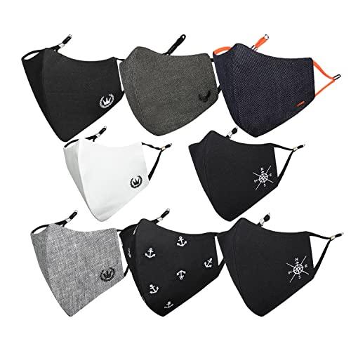 MASQ MASQ By Q-One Devil-Combo Breathable Protective Reusable Washable Masks, Anti-Bacterial (BFE>99%) 4 Layer Embroidered, Fashionable Cotton Cloth Face Mask for Men and boys with Ear Adjusters