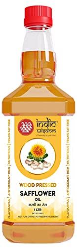 IndicWisdom IndicWisdom Wood Pressed Oils Combo 005 (2 liter Safflower Oil,1 liter Sesame Oil,1 liter Groundnut Oil) (Cold Pressed - Extracted on Wooden Churner) | Kolhu/Kacchi Ghani/Chekku