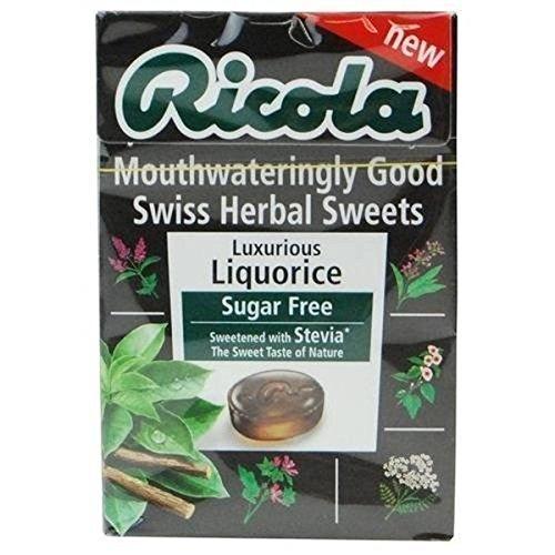 Ricola Ricola Swiss Herbal Sugar Free Candy, Luxurious Liquorice, 45g [Pack Of 3, All Natural & Sweetened with Stevia]