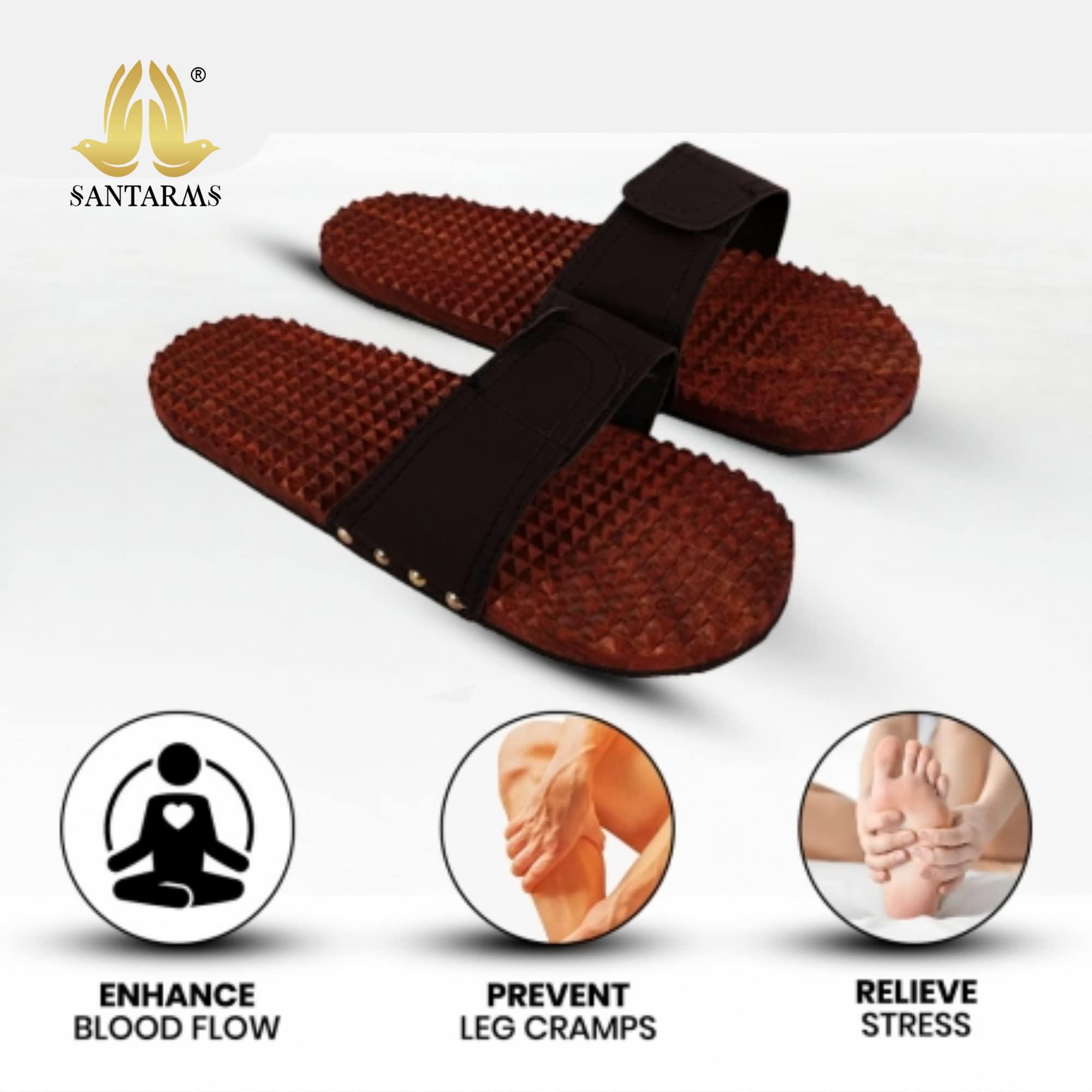 santarms Santarms Acupressure Slippers for Men Women Foot Massager Wooden Acupuncture Gift mom dad Gifts Home accupressure Tools Bathroom Slippers | Footwear or Foot Wear