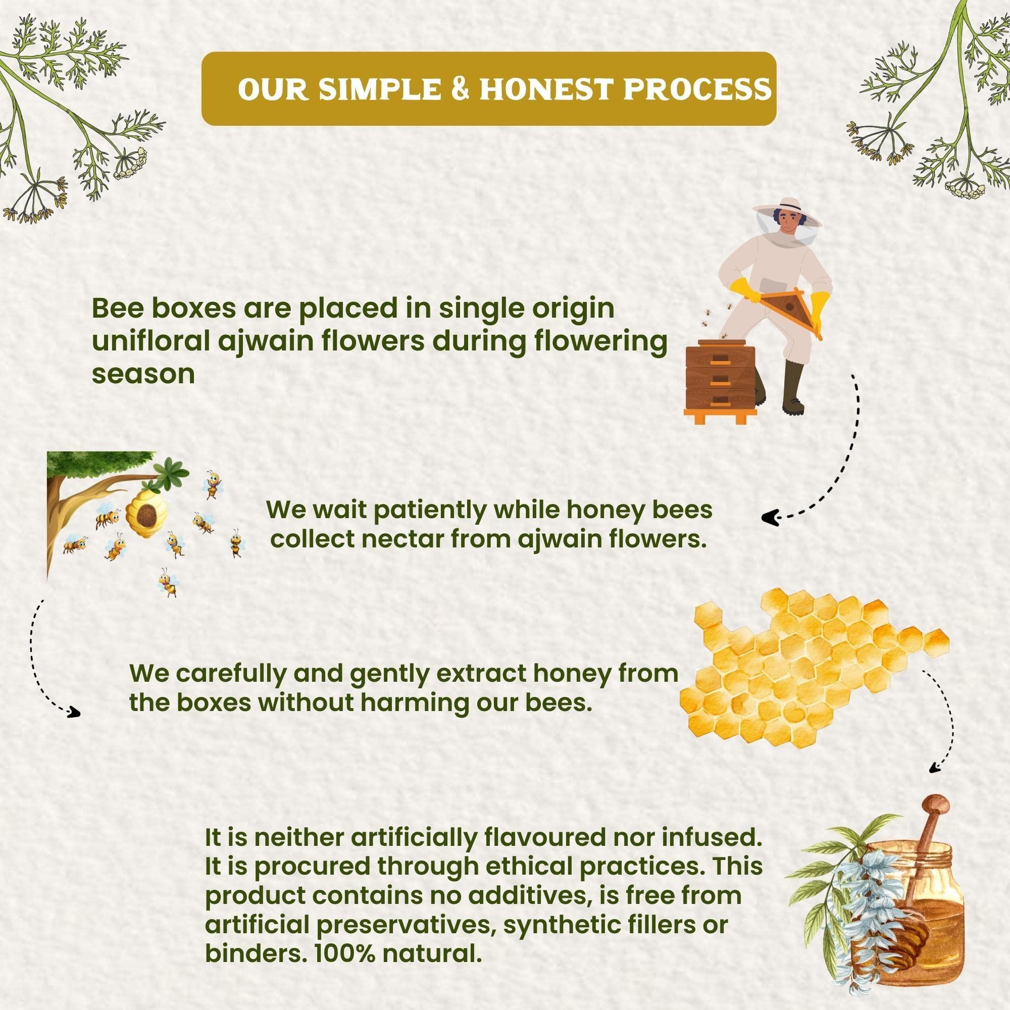 Vediko Origins Vediko Origins Organic Farm Fresh Raw Ajwain Honey (1 Kg) 100% Pure & Natural Uprocessed Single Origin Honey From Ajwain Farms | Helps In Fighting Infection | Chemical Free, No Sugar, No Adulteration