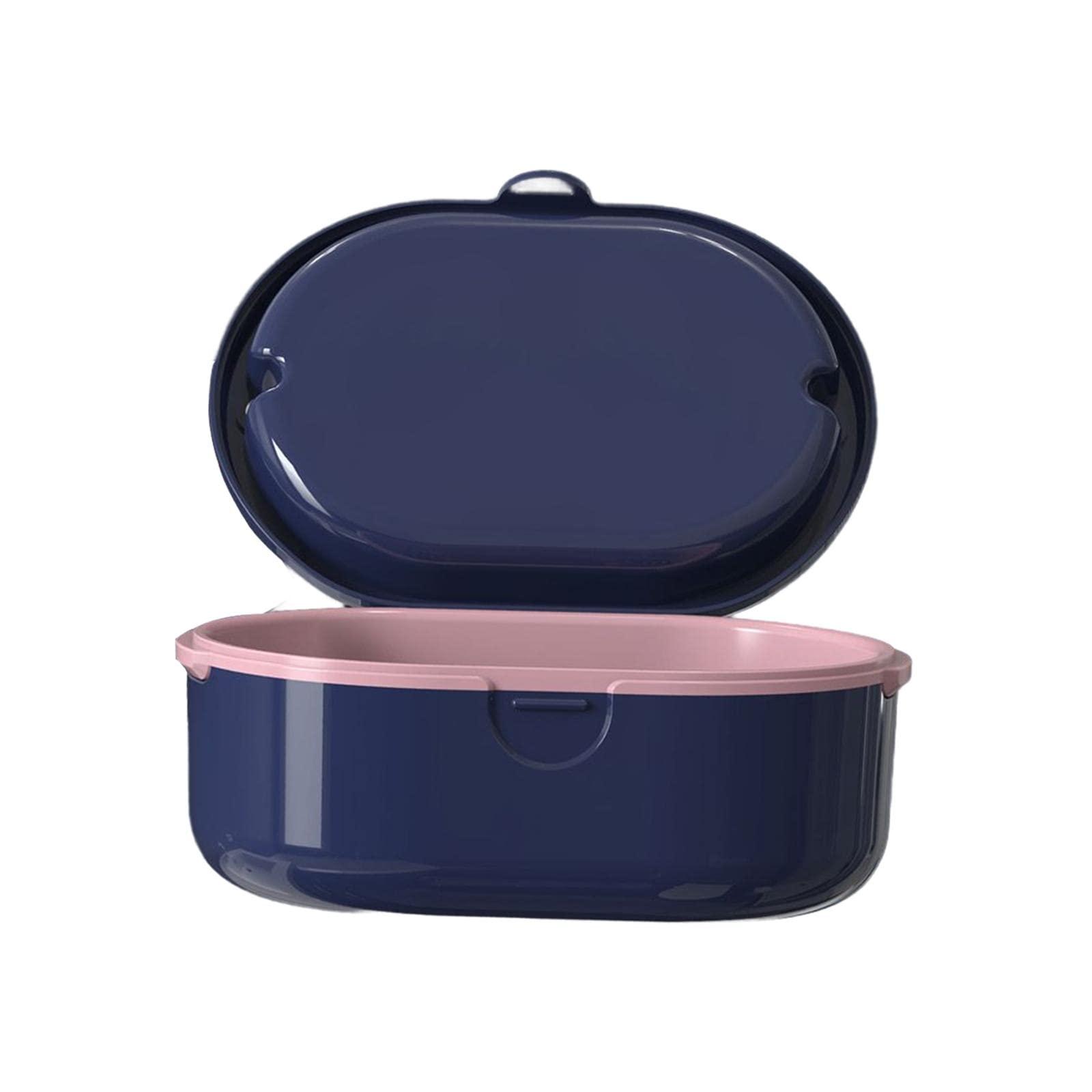 LICHTS LICHTS Denture Case with Strainer Basket for Artificial Teeth Night Guard Travel