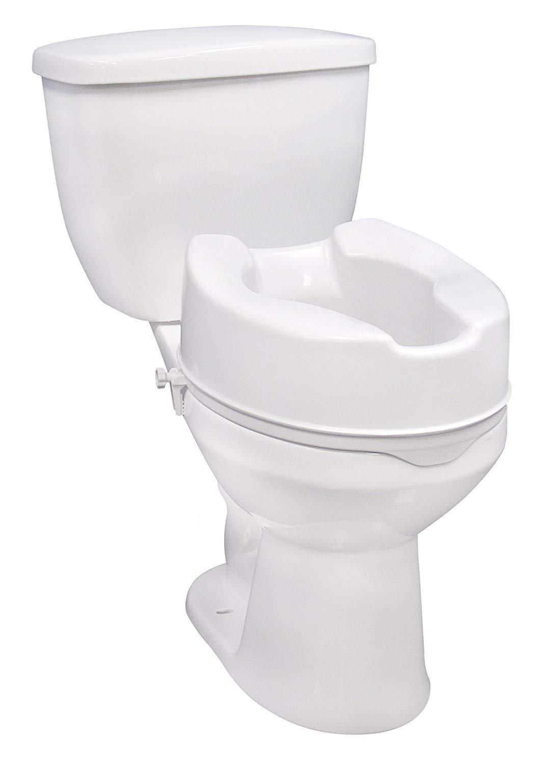 PAXMAX PAXMAX Commode height Raiser/Toilet Seat Elevator riser without Lid plastic, portable, lightweight extender commode seat (White, 6 Inch)