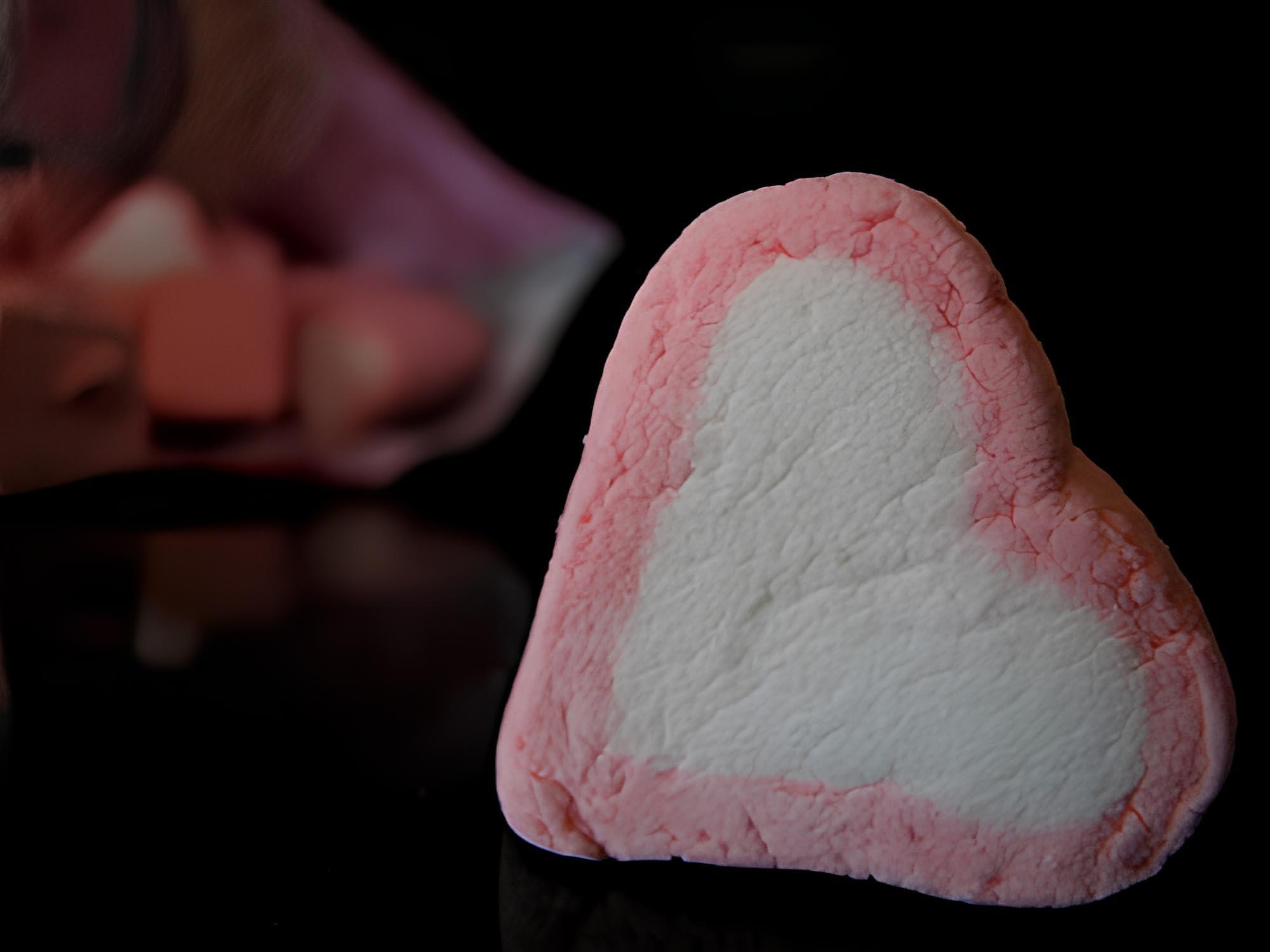 Youpick Tastify Vegan Pink & White Heart Marshmallows Candy - 175 Gms (80 Pieces) ~ Assorted Fruit Flavour ~ Pure Veg Heart Shape Marshmallow