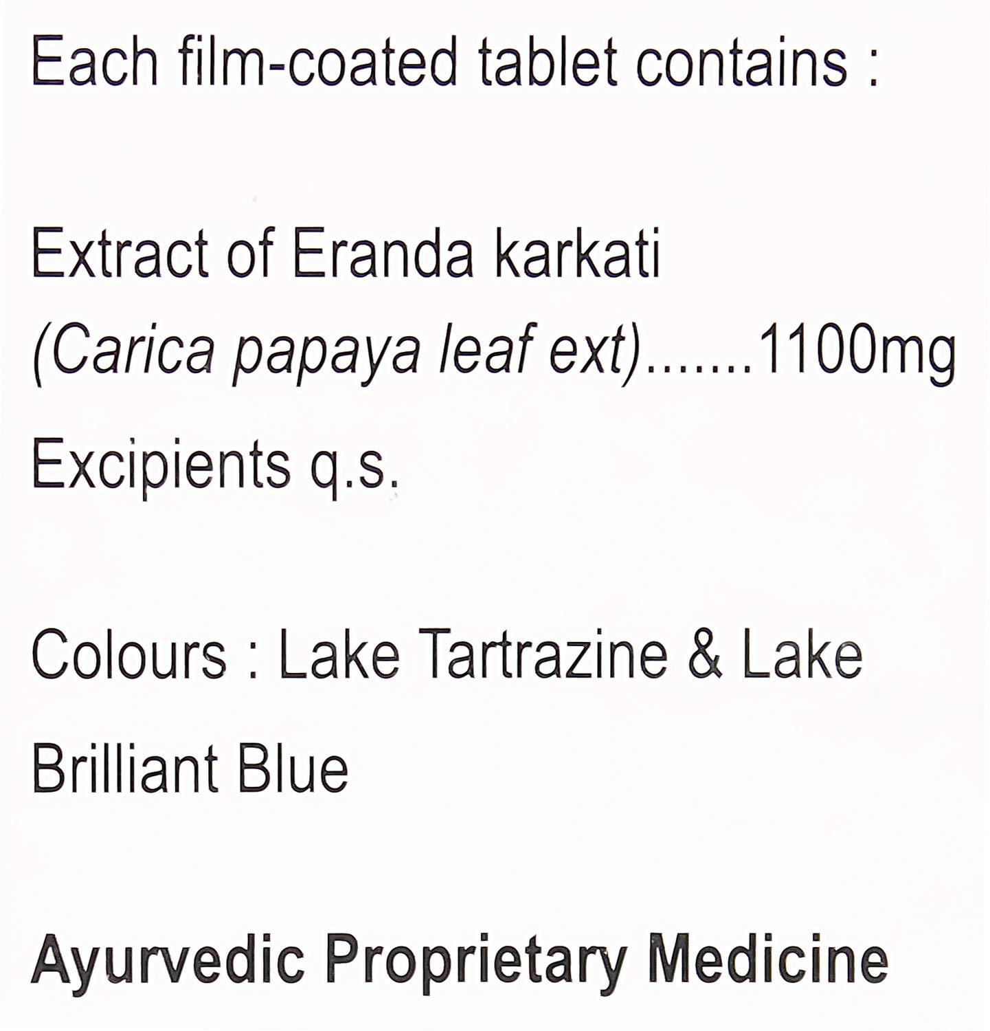 Mi LABS Zyborica Carica Papaya Leaf Extract Tablets (Pack Size of Tablet:5x15s)