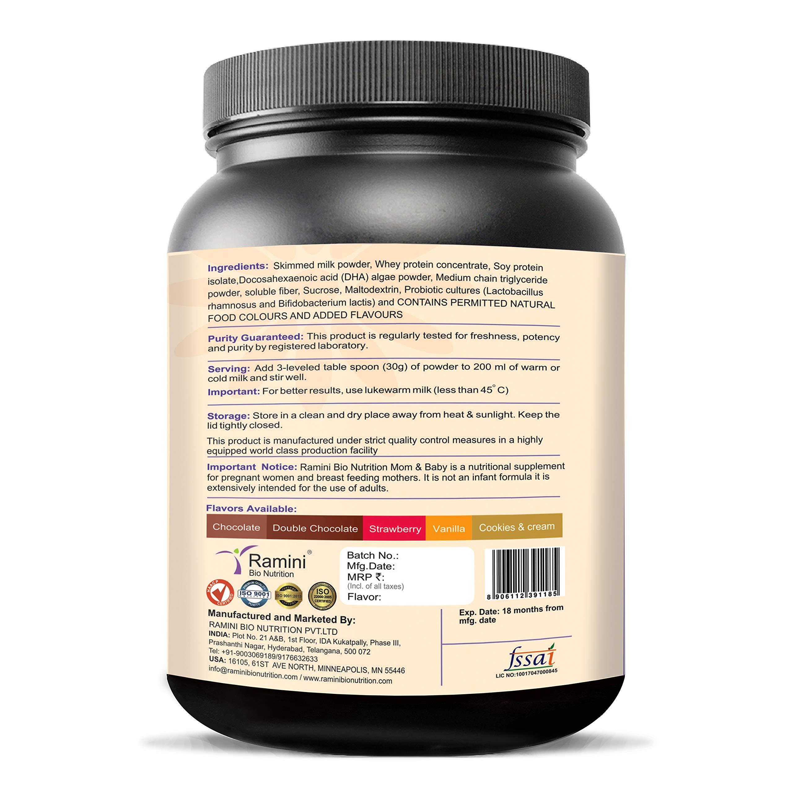 RAMINI BIONUTRITION MOM&BABY NUTRITION SUPPLEMENT FOR PREGENANT WOMEN AND LACTATING MOTHERS 500 gms (Double Chocolate)