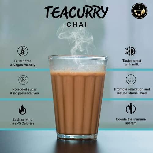 TEACURRY TEACURRY Bombay Masala Chai (200 Grams, 100 Cups) - Mumbai Spiced Tea for Digestion and Immunity - 100% Natural Flavoured Tea with Real Spices | Refreshing & Tasteful Bombay Masala Flavor Chai Tea